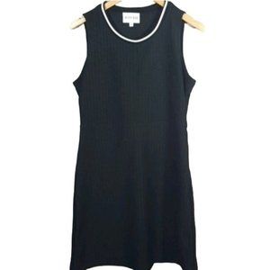 Olive & Oak eyelet fully lined ribbed crew neck sleeveless dress woman's size M